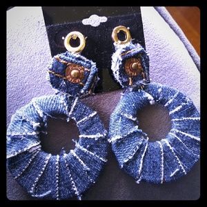 Denim earrings